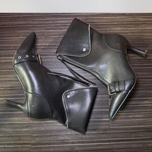 Target Black Heeled Boots with Zipper Detail